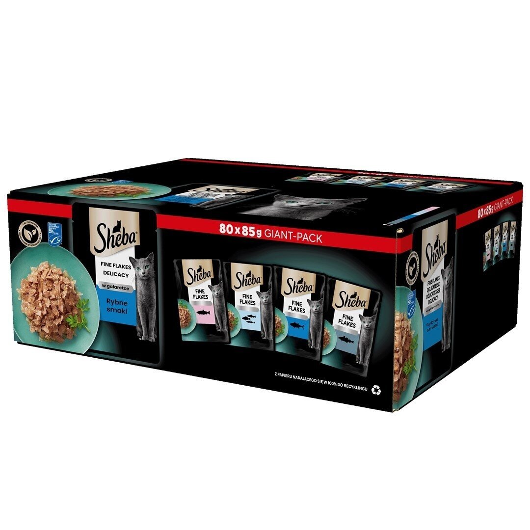 SHEBA Delicacy žuvies skoniai žele – drėgnas maistas suaugusioms katėms – 80 x 85 g SHEBA Delicacy žuvies skoniai žele – drėgnas maistas suaugusioms katėms – 80 x 85 g