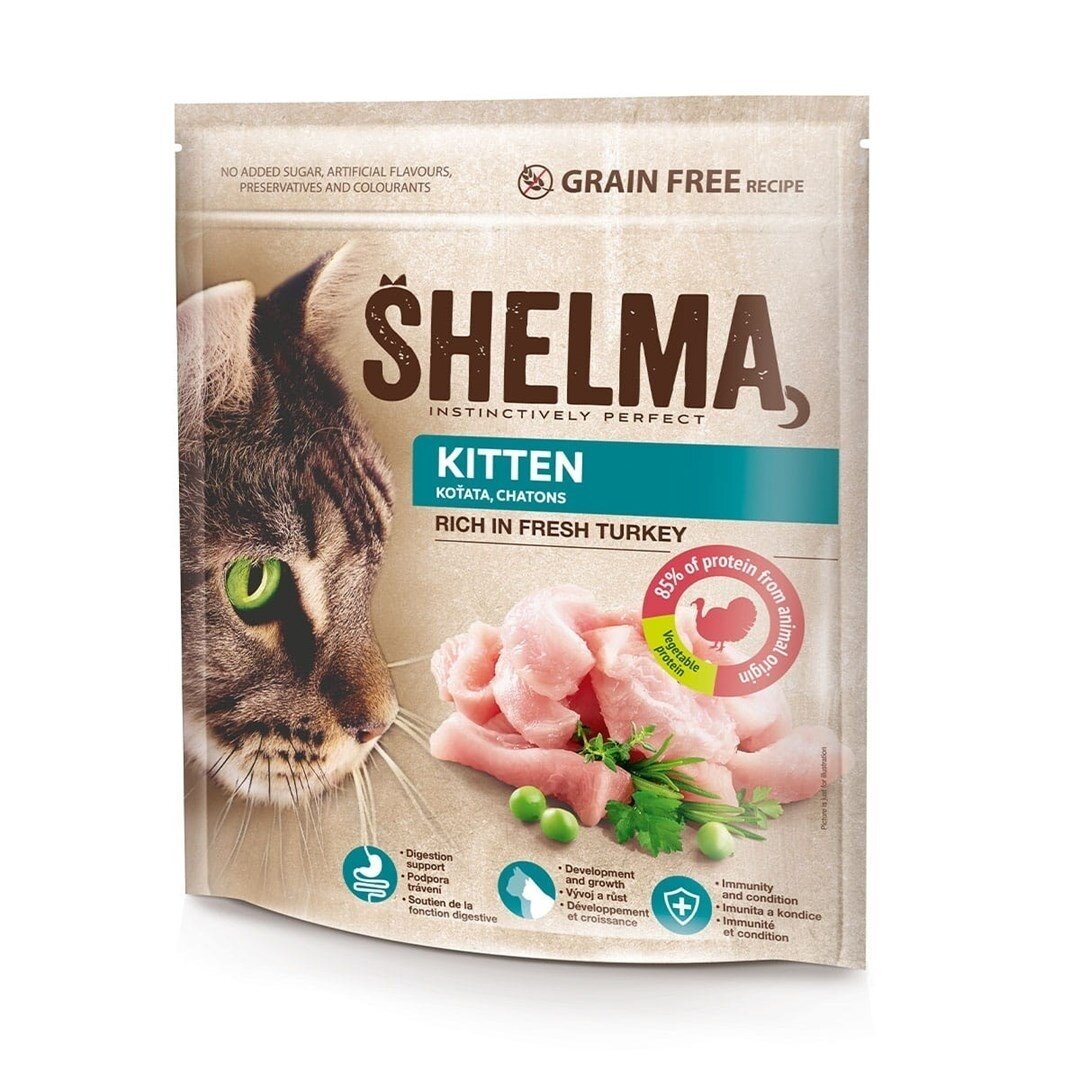 SHELMA kačiukams skirtas sausas ėdalas su kalakutiena, 750 g SHELMA kačiukams skirtas sausas ėdalas su kalakutiena, 750 g