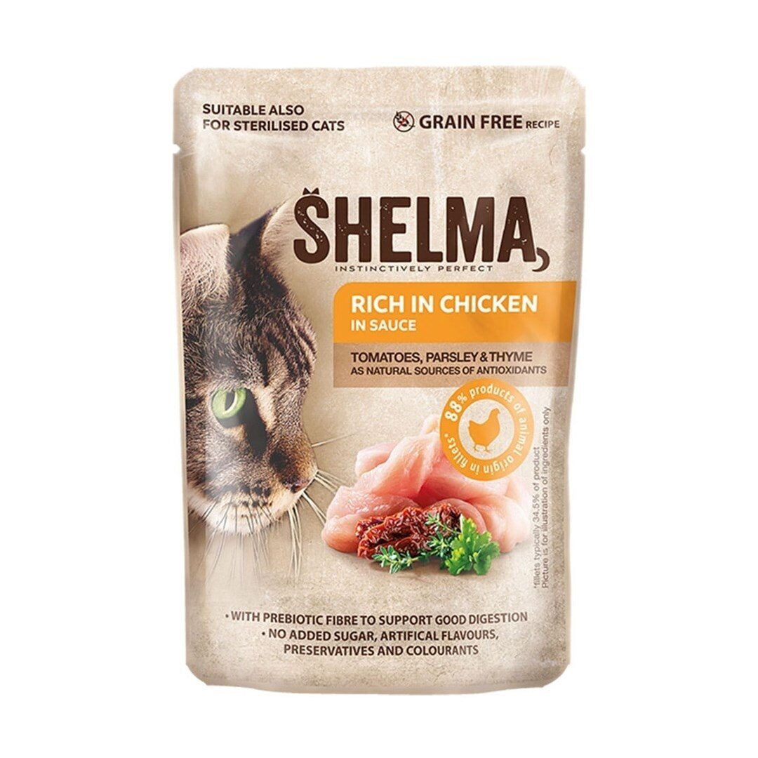 SHELMA – šlapias kačių ėdalas su vištiena, kalakutiena, jautiena ir antiena – 4 x 85 g 2 SHELMA – šlapias kačių ėdalas su vištiena, kalakutiena, jautiena ir antiena – 4 x 85 g 2