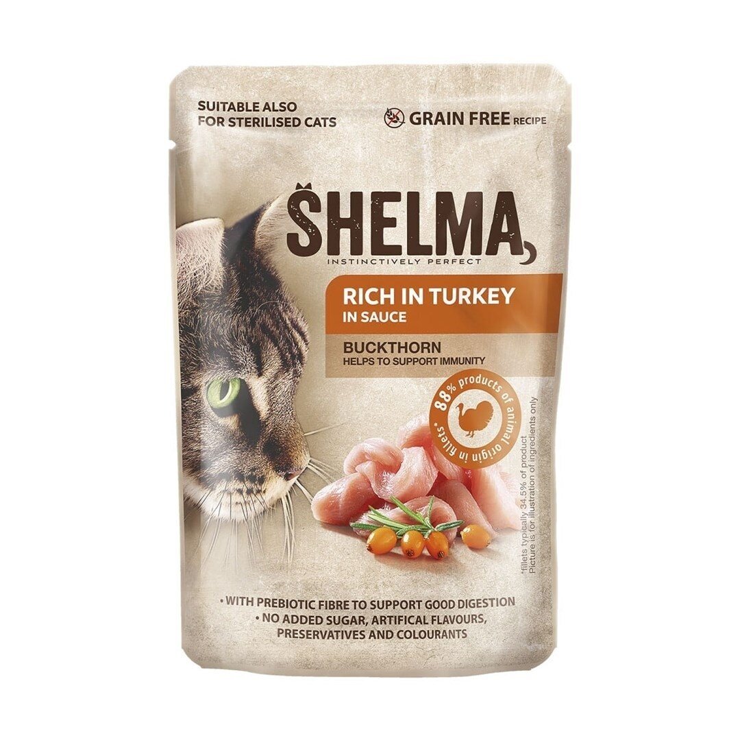 SHELMA – šlapias kačių ėdalas su vištiena, kalakutiena, jautiena ir antiena – 4 x 85 g 4 SHELMA – šlapias kačių ėdalas su vištiena, kalakutiena, jautiena ir antiena – 4 x 85 g 4