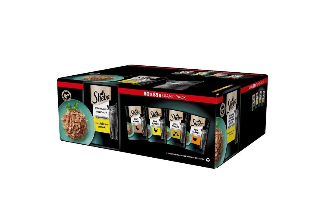 SHEBA Delicacy fjørfesmaker i gelé – våtfôr for voksne katter – 80 x 85 g SHEBA Delicacy fjørfesmaker i gelé – våtfôr for voksne katter – 80 x 85 g