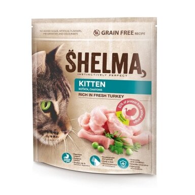 SHELMA kačiukams skirtas sausas ėdalas su kalakutiena, 750 g