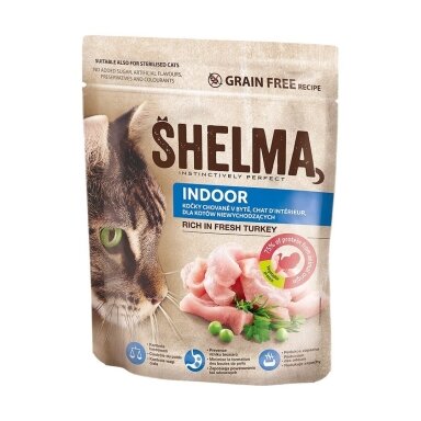 SHELMA sausas kačių ėdalas su kalakutiena, 750 g