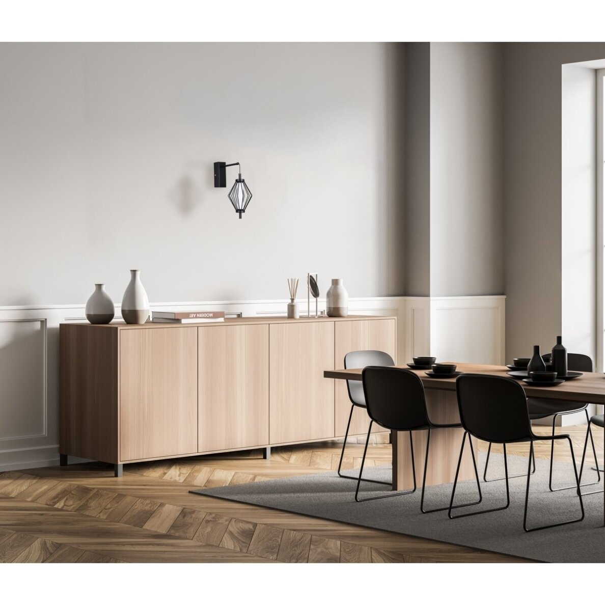 Sieniniai šviestuvai Sevil WL-34403-1-BK 1