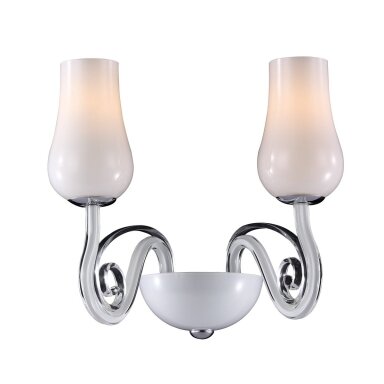 Sieninis šviestuvas Lybra MB10904-2A, baltos spalvos, metalinis, 2 lemputės