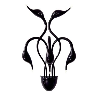Sieninis šviestuvas Swan MB8098-5A BLACK, juodos spalvos, modernus, 5 lemputės