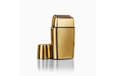Máquina de barbear móvel recarregável BaByliss PRO Double Foil Metal Shaver Gold FXFS2GE