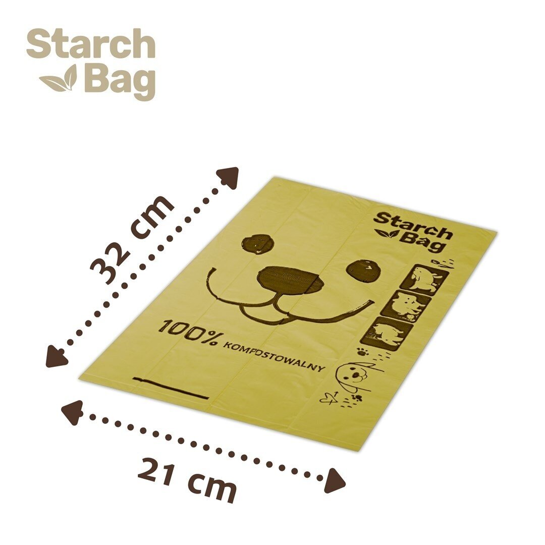 STARCHBAG BIO kompostuojami juodi šuns ekskrementų maišeliai – 1 x 15 vnt. 1