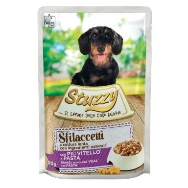 STUZZY Sfilaccetti veršiena su makaronais - šlapias šunų ėdalas - 100 g