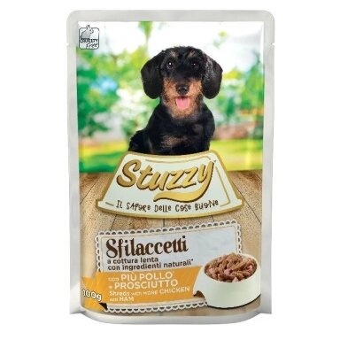 STUZZY Sfilaccetti vištiena su kumpiu - šlapias šunų ėdalas - 100 g