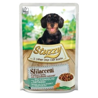 STUZZY Shreds su triušiena ir daržovėmis - šlapias šunų ėdalas - 100 g