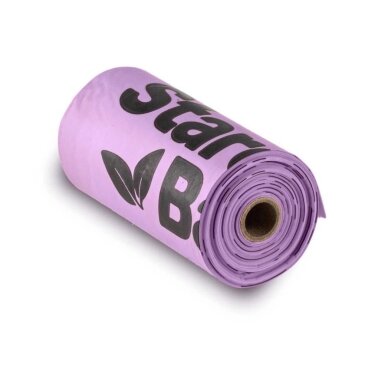 STARCH BAG – biologiškai skaidūs violetiniai šuns ekskrementų maišeliai – 1 x 15 vnt. STARCH BAG – biologiškai skaidūs violetiniai šuns ekskrementų maišeliai – 1 x 15 vnt.