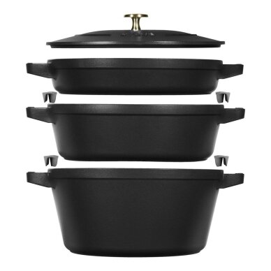 Staub La Cocotte 4,2 L apvalus ketaus troškinimo indas Staub La Cocotte 4,2 L apvalus ketaus troškinimo indas
