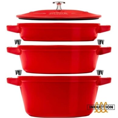 Staub La Cocotte apvali ketaus kepimo forma – 3 dalių rinkinys 2
