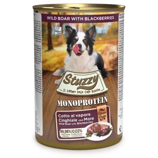 STUZZY Monoprotein Wild Boar - šlapias šunų ėdalas - 400 g STUZZY Monoprotein Wild Boar - šlapias šunų ėdalas - 400 g
