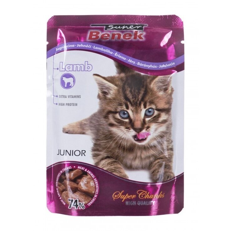SUPER BENEK Junior ėrienos ėdalas padaže - šlapias kačių ėdalas - 100 g SUPER BENEK Junior ėrienos ėdalas padaže - šlapias kačių ėdalas - 100 g