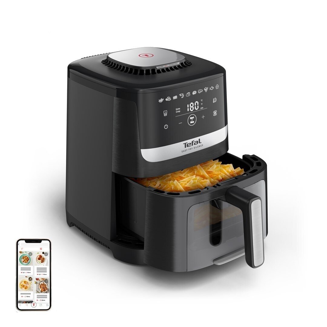 Tefal Easy Fry Silence EY5568E0 gruzdintuvė Vienvietis 5 l Atskirai pastatomas karšto oro gruzdintuvė Juoda, Nerūdijančio plieno 1 Tefal Easy Fry Silence EY5568E0 gruzdintuvė Vienvietis 5 l Atskirai pastatomas karšto oro gruzdintuvė Juoda, Nerūdijančio plieno 1