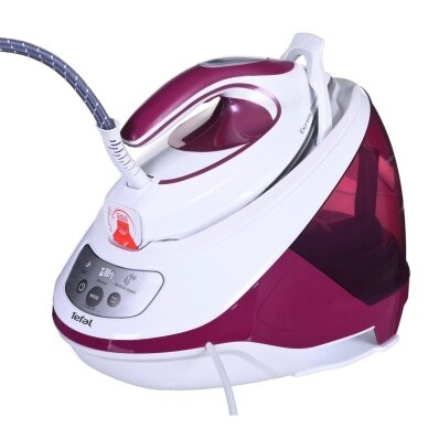 „Tefal Express Protect SV9201E0“ garų lygintuvas, 2800 W, 1,8 l, „Durilium AirGlide Autoclean“ padas, violetinė, balta „Tefal Express Protect SV9201E0“ garų lygintuvas, 2800 W, 1,8 l, „Durilium AirGlide Autoclean“ padas, violetinė, balta