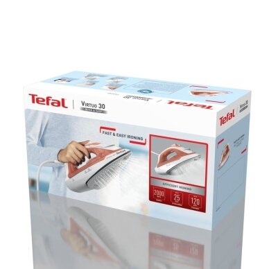Tefal Virtuo 30 FV2C40E0 lygintuvas Sausas ir garinis lygintuvas Keraminis padas 2000 W Persikų, balta 3