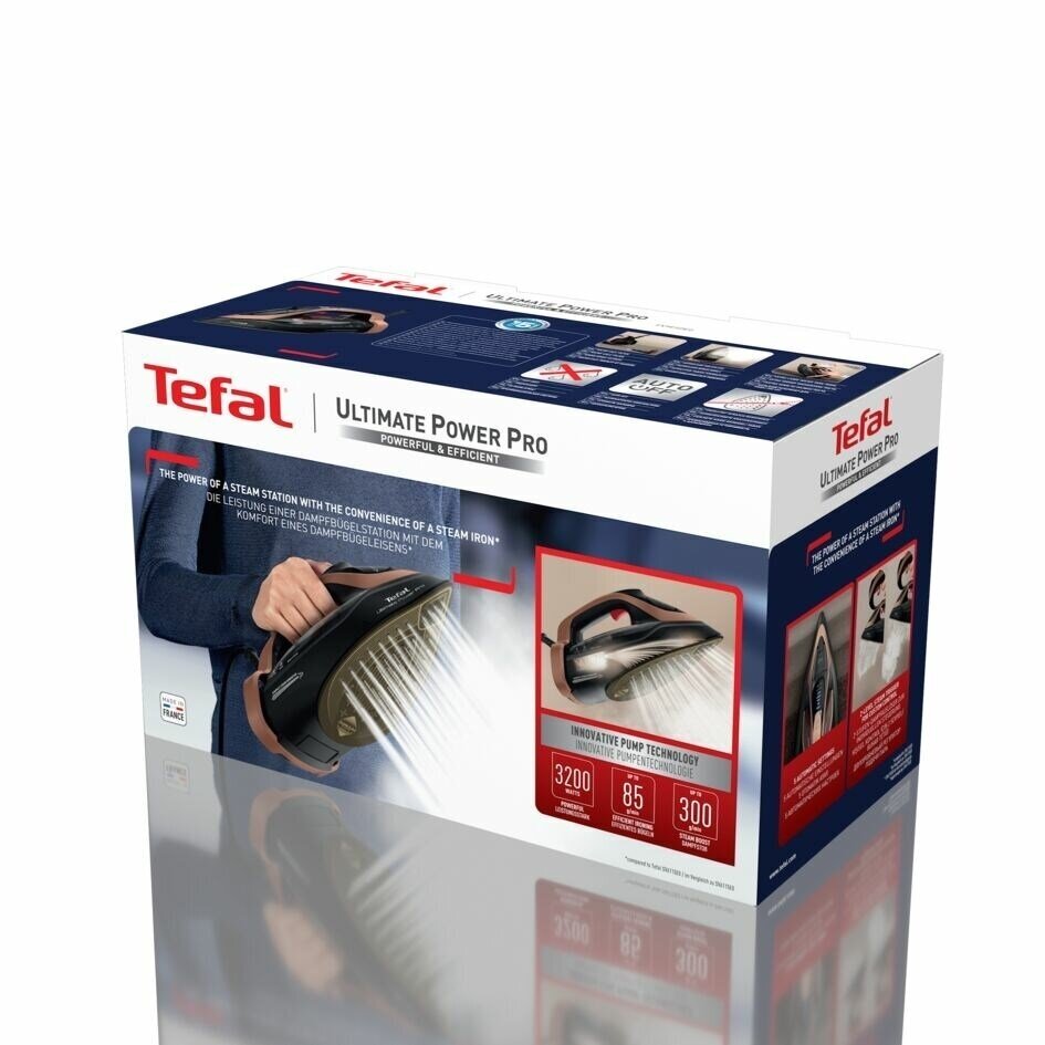 Tefal Ultimate Power Pro FV9E50 Sausas ir garinis lygintuvas Durilium AirGlide Autoclean padas 3200 W Juoda, Vario spalvos 5 Tefal Ultimate Power Pro FV9E50 Sausas ir garinis lygintuvas Durilium AirGlide Autoclean padas 3200 W Juoda, Vario spalvos 5