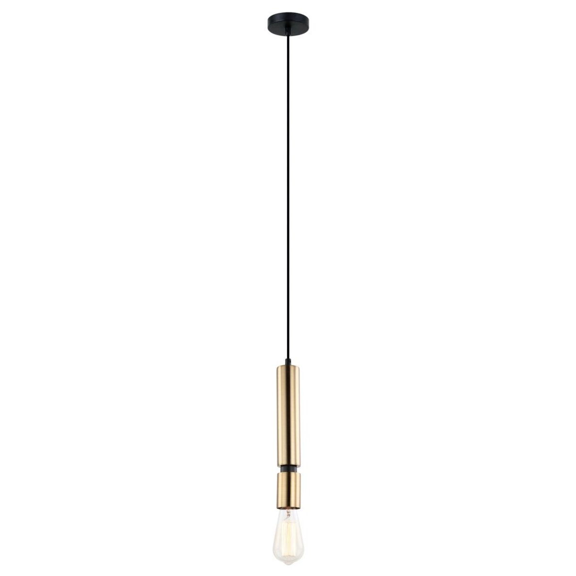 Torla PEN-5041-1-BKBR modernus pakabinamas šviestuvas, juodas/plienas, E27, žalvario gaubtas Torla PEN-5041-1-BKBR modernus pakabinamas šviestuvas, juodas/plienas, E27, žalvario gaubtas