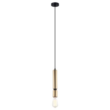 Torla PEN-5041-1-BKBR modernus pakabinamas šviestuvas, juodas/plienas, E27, žalvario gaubtas