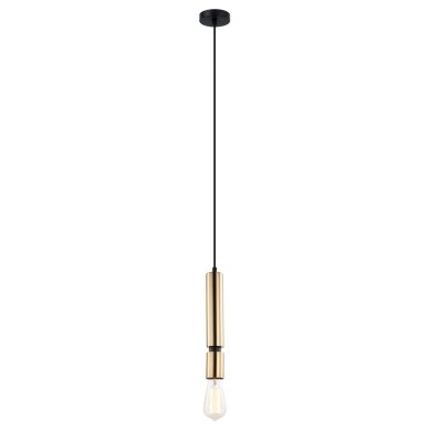 Torla PEN-5041-1-BKBR modernus pakabinamas šviestuvas, juodas/plienas, E27, žalvario gaubtas Torla PEN-5041-1-BKBR modernus pakabinamas šviestuvas, juodas/plienas, E27, žalvario gaubtas