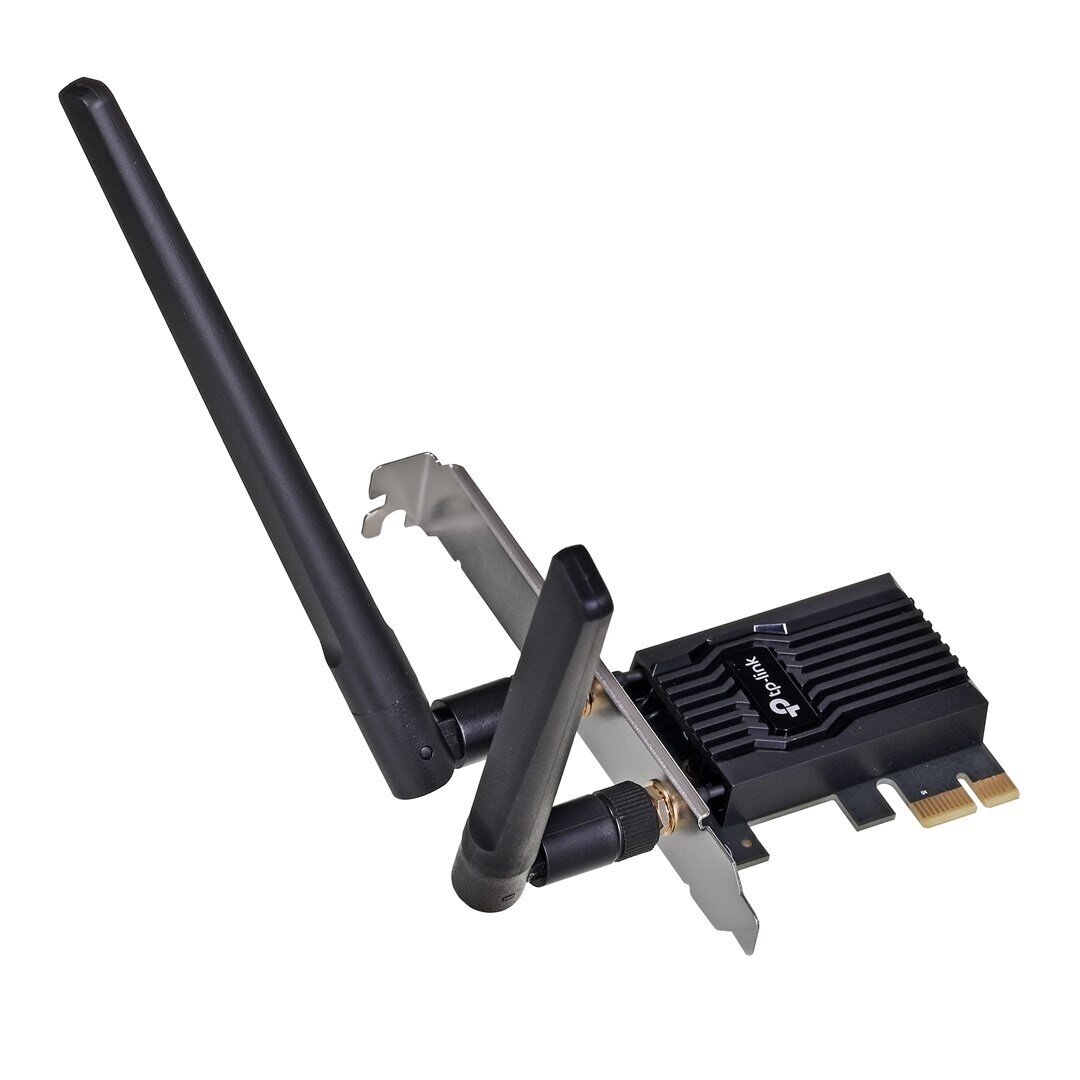TP-Link AX1800 Wi-Fi 6 Bluetooth 5.2 PCIe adapteris TP-Link AX1800 Wi-Fi 6 Bluetooth 5.2 PCIe adapteris