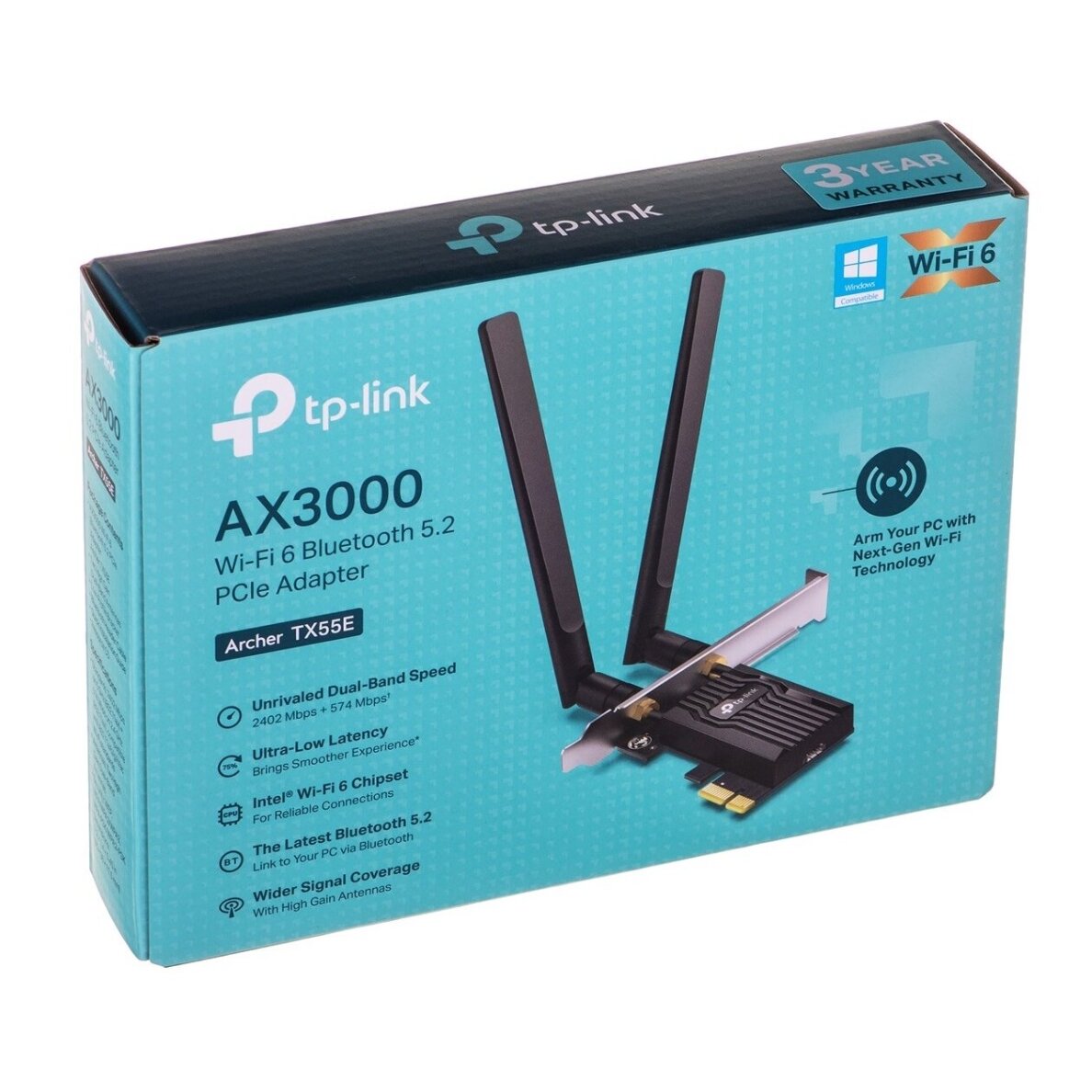 TP-Link ARCHER TX55E tinklo plokštė WLAN / Bluetooth 2402 Mbit/s 2