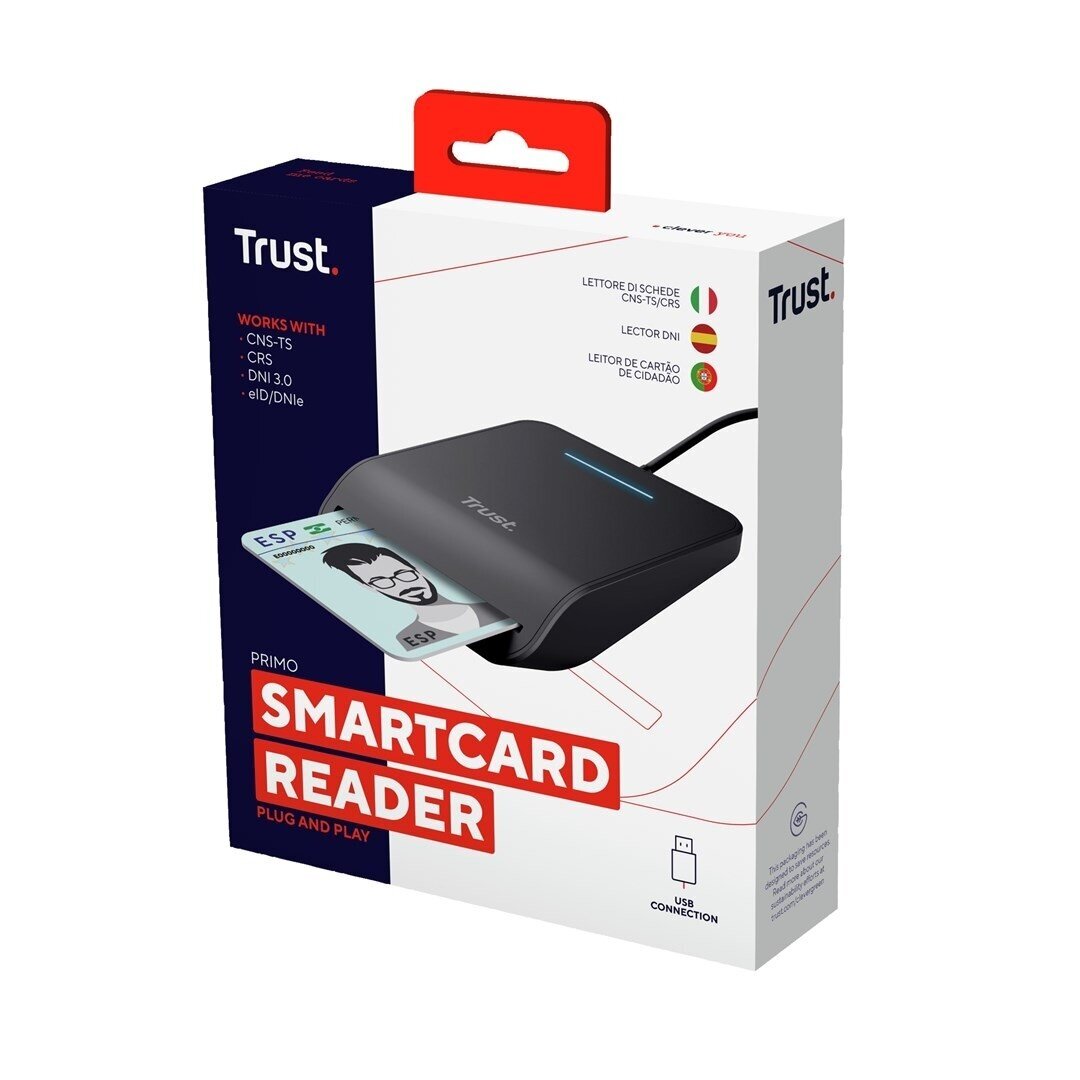 Trust Primo išmanusis lustinių kortelių skaitytuvas, CardBus+USB 2.0, juodas 3