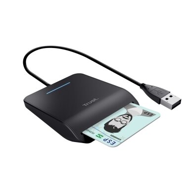 Trust Primo išmanusis lustinių kortelių skaitytuvas, CardBus+USB 2.0, juodas 2 Trust Primo išmanusis lustinių kortelių skaitytuvas, CardBus+USB 2.0, juodas 2