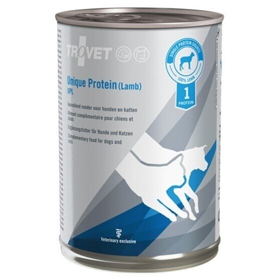 TROVET Unique Protein UPL su ėriena - Šlapias šunų ir kačių ėdalas - 400 g TROVET Unique Protein UPL su ėriena - Šlapias šunų ir kačių ėdalas - 400 g