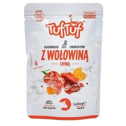 TUF TUF jautienos ir moliūgų šlapias šunų ėdalas 500 g TUF TUF jautienos ir moliūgų šlapias šunų ėdalas 500 g
