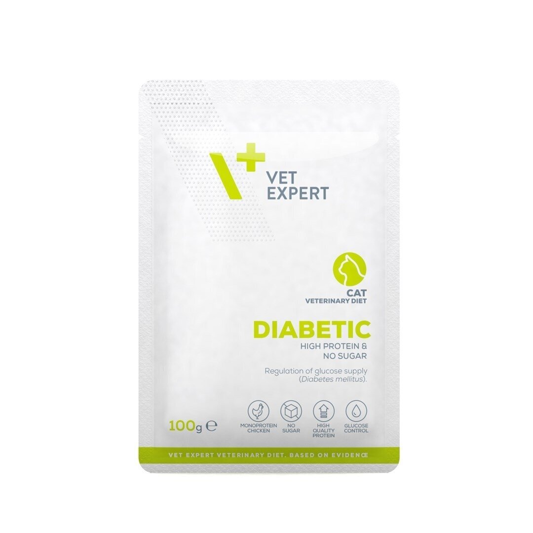 VET EXPERT Veterinary Diet Diabetic Cat – märg kassitoit, 100 g