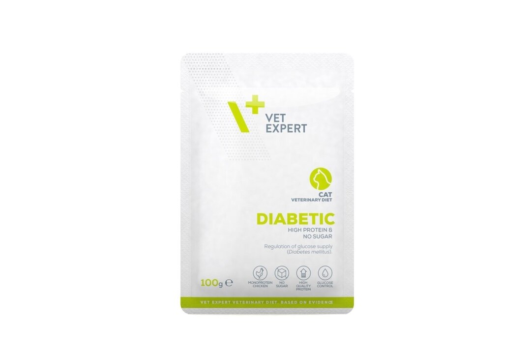 VET EXPERT Veterinary Diet Diabetic Cat – comida húmida para gatos, 100 g