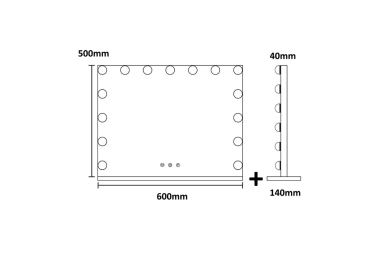Peili 15 LED HOLLYWOOD MIRROR 60X50CM WHITE 6 Peili 15 LED HOLLYWOOD MIRROR 60X50CM WHITE 6
