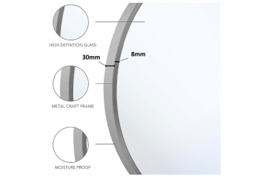 Spiegel mit LED 60CM O-FRAME-MIRROR-1110-ALU 6