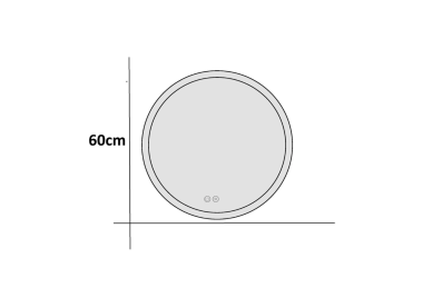 Peili LED:llä 60CM O-FRAME-MIRROR-1110 BLACK 6 Peili LED:llä 60CM O-FRAME-MIRROR-1110 BLACK 6