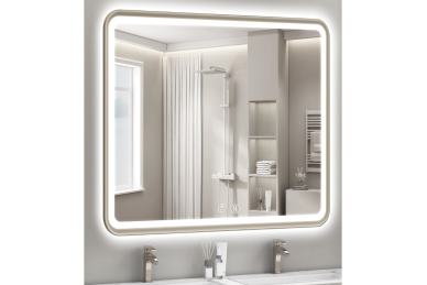 Spiegel mit LED 80x80CM U-FRAME-MIRROR-1111 1 Spiegel mit LED 80x80CM U-FRAME-MIRROR-1111 1