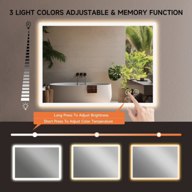 Veidrodis su LED 100x70CM H-MIRROR-1105 6