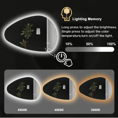 Veidrodis su LED 80X58CM S-MIRROR-1109 4 Veidrodis su LED 80X58CM S-MIRROR-1109 4