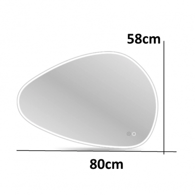 Veidrodis su LED 80X58CM S-MIRROR-1109 6 Veidrodis su LED 80X58CM S-MIRROR-1109 6