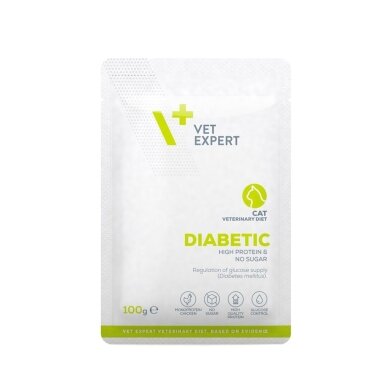 VET EXPERT Veterinary Diet Diabetic Cat – märg kassitoit, 100 g