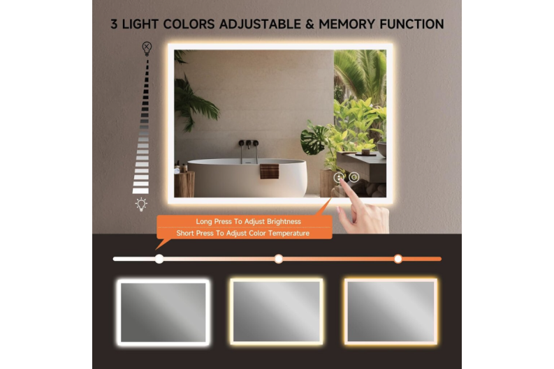Espelho com LED 100x70CM H-MIRROR-1105 6 Espelho com LED 100x70CM H-MIRROR-1105 6