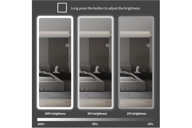 Specchio con LED 160x60CM DRESSING MIRROR 2202 BLACK 4