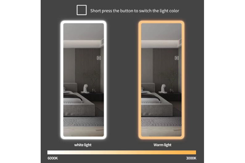 Specchio con LED 160x60CM DRESSINGMIRROR 2202 WHITE 2 Specchio con LED 160x60CM DRESSINGMIRROR 2202 WHITE 2