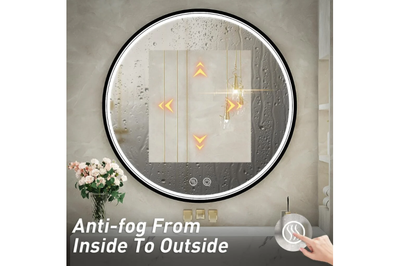 Peili LED:llä 60CM O-FRAME-MIRROR-1110 BLACK 4