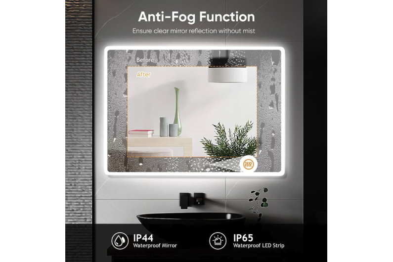 Peili LED:llä 80x60CM U-FRAME-MIRROR-1111 6 Peili LED:llä 80x60CM U-FRAME-MIRROR-1111 6