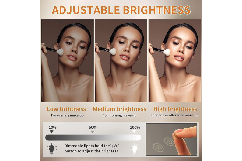 Specchio con illuminazione LED MAKE UP MIRROR-1-WH 3 Specchio con illuminazione LED MAKE UP MIRROR-1-WH 3