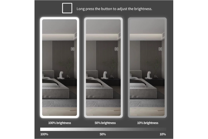 Specchio con LED 160x60CM DRESSINGMIRROR 2202 WHITE 3 Specchio con LED 160x60CM DRESSINGMIRROR 2202 WHITE 3